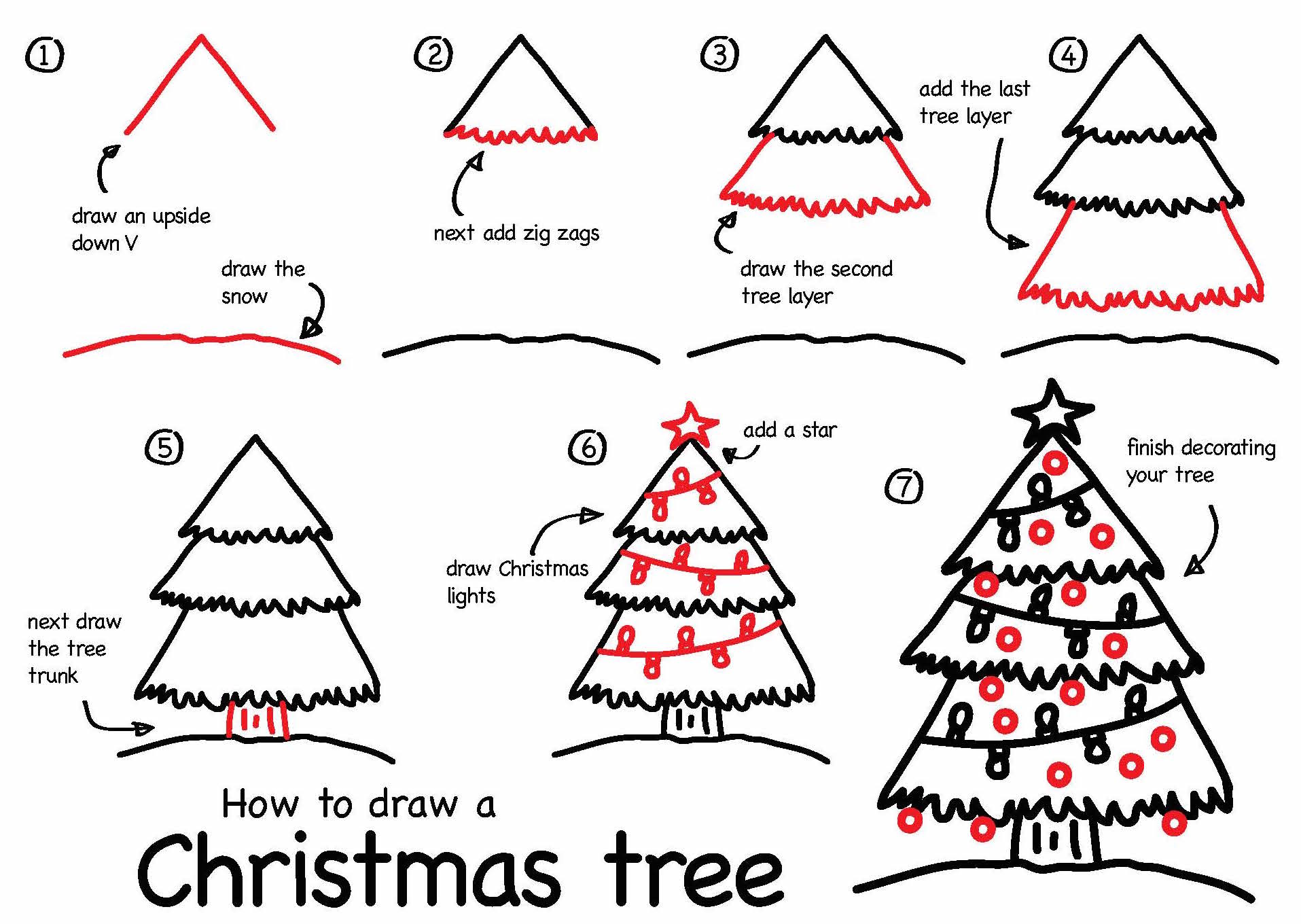 Christmas Tree – Dabbler (7 steps) | Daily Doodly